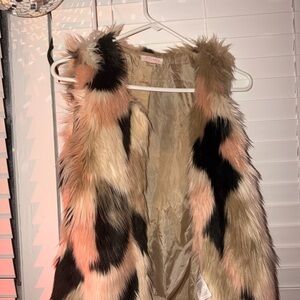 A'gaci Multicolor Faux Fur Vest